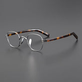 Ranay Vintage Titanium Eyeglasses Frame Rectangle Frames Southood Silver Tortoiseshell